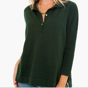 Tuckernuck Clayton Polo Knit Sweater Hunter Green Size M/L